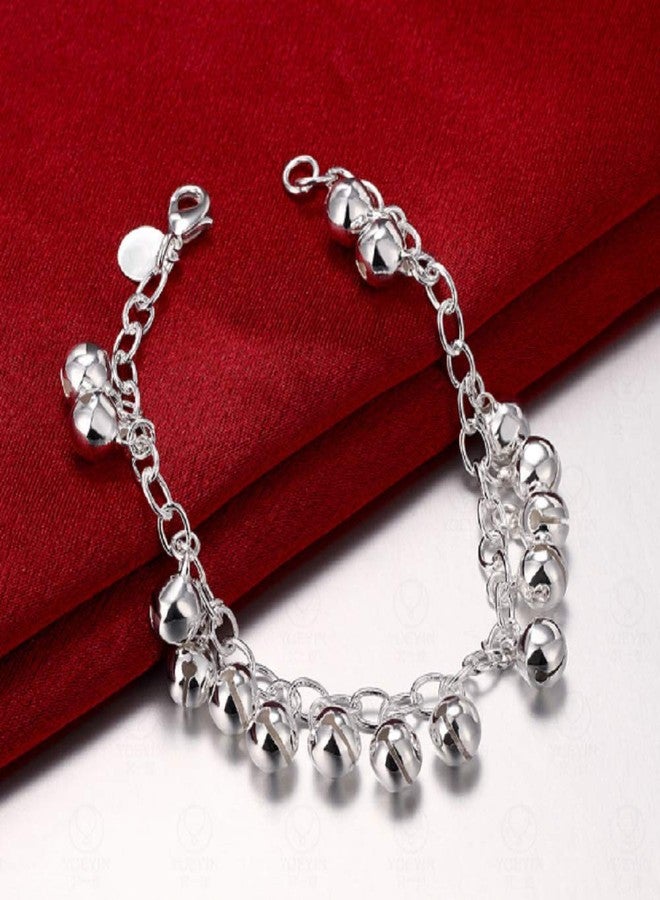 LRGKMCWTOB 925 Sterling Silver Popular Silver Jewelry Silver Jewelry Fashion Boutique Adjustable Bell Chain Bracelet Ladies Bracelet - Image 4